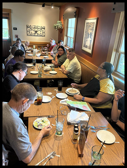 people with intellectual and developmental disabilities having dinner